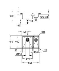 Grohe K700U Paslanmaz çelik eviye - 31577SD1 - 2