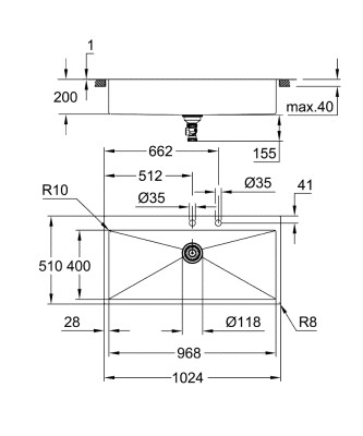 Grohe K800 Paslanmaz çelik eviye - 31586SD1 - 2