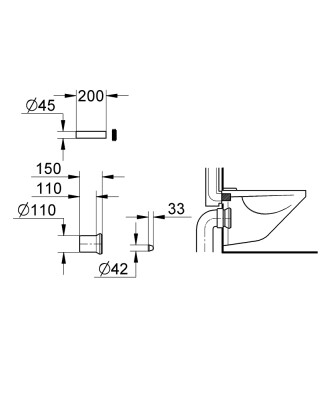 Grohe Klozet giriş ve çıkış bağlantı seti - 37104K00 - 2