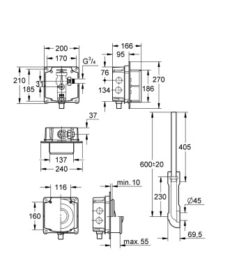 Grohe Klozet için yıkama valfi - 37048000 - 2