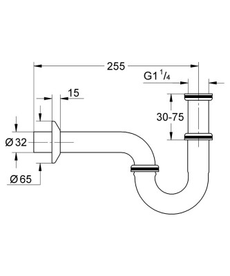 Grohe Lavabo Sifonu 255mm - 28947000 - 2