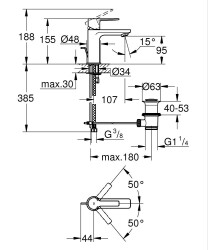 Grohe Lineare Lavabo Bataryası 1/2″ XS-Boyut - 32109AL1 - 2