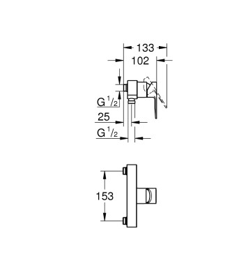 Grohe Lineare Tek kumandalı duş bataryası - 23821001 - 2