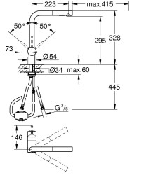 Grohe Minta Tek Kumandalı Eviye Bataryası - 30274000 - 2