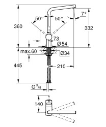 Grohe Minta Tek kumandalı eviye bataryası - 31375DC0 - 2