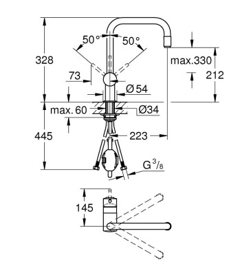 Grohe Minta Tek Kumandalı Eviye Bataryası - 32067000 - 2
