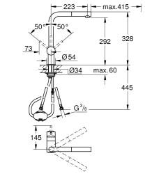 Grohe Minta Tek Kumandalı Eviye Bataryası - 32168DC0 - 2