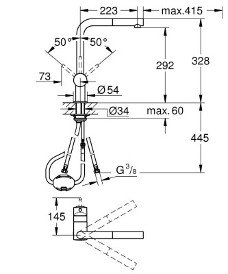 Grohe Minta Tek Kumandalı Eviye Bataryası - 32168DC0 - 2