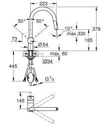 Grohe Minta Tek kumandalı eviye bataryası - 32321DL2 - 2