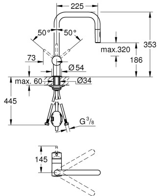 Grohe Minta Tek kumandalı eviye bataryası - 32322DC2 - 2