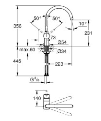 Grohe Minta Tek Kumandalı Eviye Bataryası - 32917000 - 2
