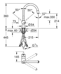 Grohe Minta Tek kumandalı eviye bataryası - 32918DC0 - 2