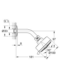 Grohe New Tempesta Cosmopolitan 100 Tepe Duşu Seti - 27869001 - 2