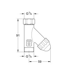 Grohe Orjinal WAS® eğimli filtre 3/4