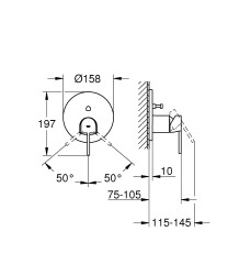 Grohe Plus 2 Yönlü Ankastre Banyo Bataryası - 24060003 - 2
