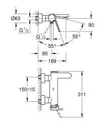 Grohe Plus Banyo Bataryası - 33553003 - 2