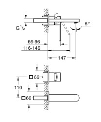 Grohe Plus İki delikli lavabo bataryası
M-Boyut - 29303DC3 - 2