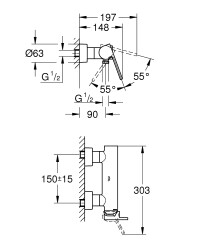 Grohe Plus Tek kumandalı duş bataryası - 33577AL3 - 2