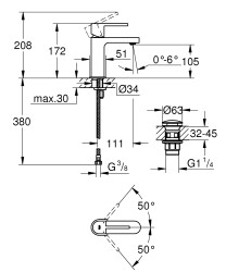 Grohe Plus Tek kumandalı lavabo bataryası
S-Boyut - 33163003 - 2