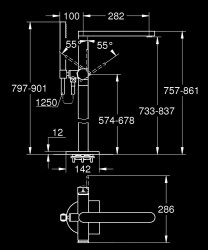 Grohe Plus Yerden küvet bataryası - 23846003 - 2