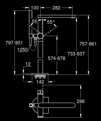 Grohe Plus Yerden küvet bataryası - 23846003 - 2