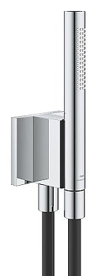 Grohe Rainshower Aqua Manyetik Duvar Askılı El Duşu Seti, 2 Akışlı, Krom + Siyah - 105006KI00 - 1
