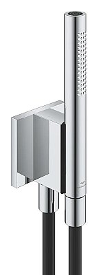 Grohe Rainshower Aqua Manyetik Duvar Askılı El Duşu Seti, 2 Akışlı, Krom + Siyah - 105006KI00 - 2
