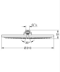 Grohe Rainshower Cosmopolitan Tepe Duşu 1 Akışlı - 27478000 - 2
