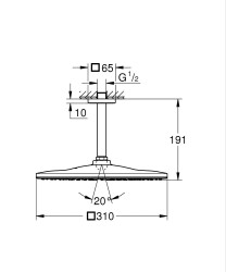 Grohe Rainshower Cube Tepe Duşu - 26566000 - 2
