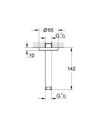 Grohe Rainshower Duş başlığı dirseği 142 mm - 28724LS0 - 2