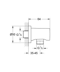 Grohe Rainshower Duş Çıkış Dirseği Hard Graphite - 27057A00 - 2