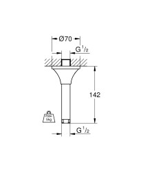 Grohe Rainshower Grandera Duş başlığı dirseği 142 mm - 26899000 - 2