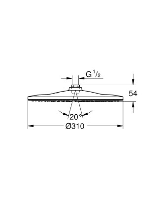 Grohe Rainshower Mono 310 Tek Akışlı Tepe Duşu, Ay Beyazı - 26561LS0 - 2