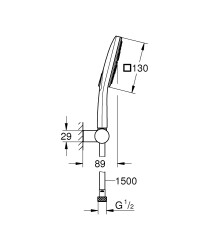 Grohe RainShower SmartActive 130 Cube 3 Akışlı Sürgülü El Duş Seti - 26588000 - 2