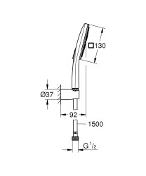Grohe RainShower SmartActive 130 Cube 3 Akışlı Sürgülü El Duş Seti - 26589000 - 2