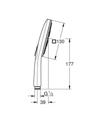Grohe RainShower SmartActive 130 Cube El Duşu 3 Akışlı - 26582000 - 2