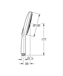 Grohe Rainshower Smartactive 130 El Duşu 3 Akışlı, Cool Sunrise - 26574GL0 - 2