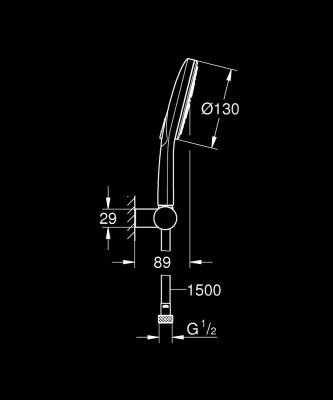 Grohe RainShower SmartActive 130 El Duşu Seti 3 Akışlı - 26580000 - 2