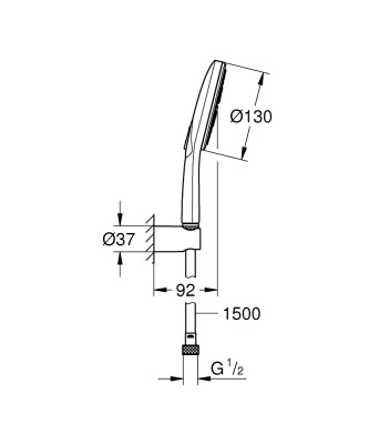 Grohe Rainshower Smartactive 130 El Duşu Seti 3 Akışlı - 26581000 - 2