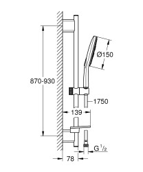 Grohe RainShower SmartActive 150 3 Akışlı Sürgülü Duş Seti - 26594000 - 2