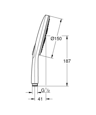 Grohe Rainshower SmartActive 150 El duşu 3 akışlı - 26590000 - 2