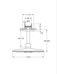 Grohe Rainshower SmartActive 310 Cube Head duş seti tavan 142 mm, 2 sprey - 26481DA0 - 2