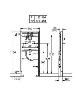 Grohe Rapid SL Ankastre fotoselli lavabo bataryası için iç gövde - 38748002 - 2
