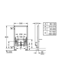 Grohe Rapid SL Bide için gömme rezervuar, 0.82 m montaj yüksekliği - 38543000 - 2