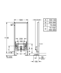 Grohe Rapid SL Bide için gömme rezervuar, 1.13 m montaj yüksekliği - 38581001 - 2