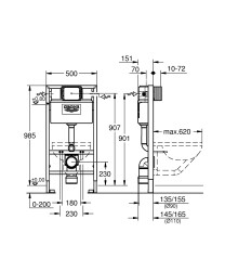 Grohe Rapid SL Engelli WC / Pnömatik - 38525001 - 2