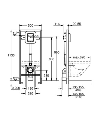 Grohe Rapid SL Gömme rezervuar yıkama valfi, 1. 13 mo - 38519001 - 2