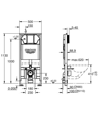 Grohe Rapid Sl İnce Gömme Rezervuar 89mm - 39687000 - 2