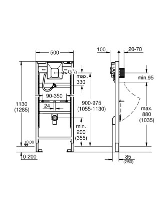 Grohe Rapid SL Urinal rezervuar için GROHE Rapido U - 38786001 - 2