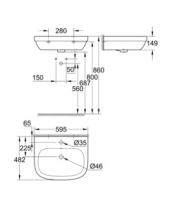 Grohe Seabury Concealed stop-valve trim - 3933500H - 2